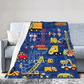 Excavator Blanket Construction Decor Throw Blanket Super Soft Flannel Lightweight Fluffy Plush Fuzzy Fleece Toddler Blanket Gifts for Kids Boys Girl Woman for Bed Sofa Bedding 50"X60"