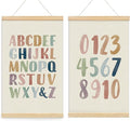 foedor Alphabet Poster Framed for Kids toddlers,Nursery Playroom Wall Decor Poster Hanger Frame,Hanging Banner Decor for Nursery Toddler Girls Room Play Room, 14x24 Inch, Set of 2