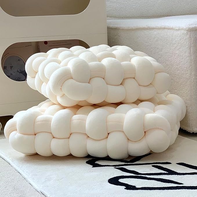 Velvet Chunky Bulky Giant Arm Knitting Yarn, Super Soft Jumbo Tube Weight, Fluffy DIY Crochet Hand Making Washable Yarn for Blanket, Pet Bed, Rugs, Pillow (1.1lb-Milk White)