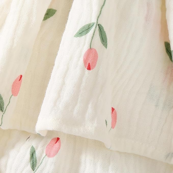 Mubineo Baby Girl Clothes Summer Dress Cotton Linen Romper Sleeveless Smocked Rompers Sun Dress Hat Skirt Boho Outfits