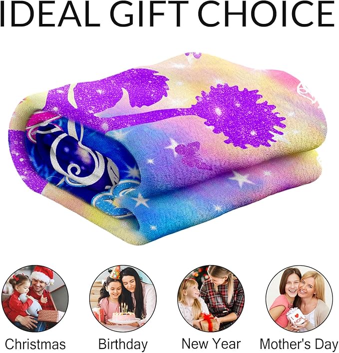 Personalized Cheer Stuff Blanket - 30 x 40 Inches Lap Size Soft Plush Cheer Gifts for Girls - Cheerleader Throw Blankets for Couch for Kids