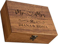 Personalized Large Wooden Keepsake Box with Pine/Walnut(8*6*3in), Custom Memory Box for Wedding Gifts, Personalized Gifts for Women/Wife/Couple, Keepsake Storage Decorative Wood Box for Wedding