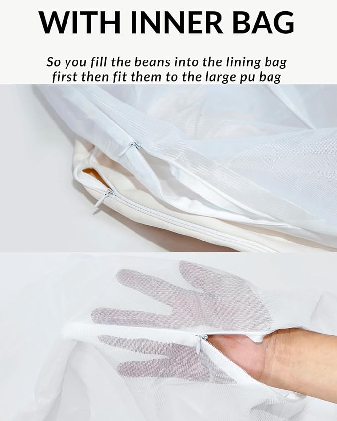 Studio Size Newborn Photography Bean Bag Poser 40” Cover Only | Unfilled Faux Leather Baby Poser | Baby Photo Prop & Pose Pillow Shapable - Newborn Photography Props (Bean Filling Not Included)