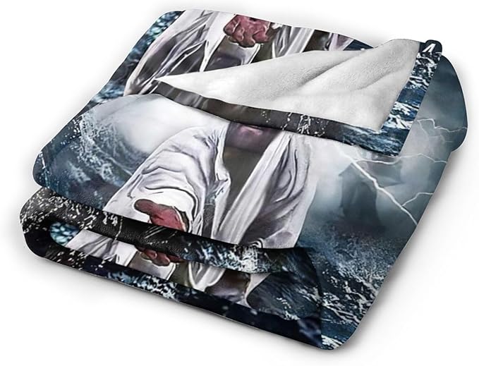 Tijuboni Christian Jesus Throw Blanket Religious Faith Gifts for Women Men Girls Boys Kids Adults Soft Flannel Fleece Blanket for Couch Sofa Bed Home Decor 60"x80"