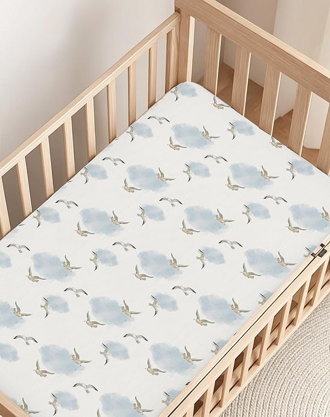 Crib Sheets for Boys and Girls, 2 Pack Fitted Baby Sheets for Standard Toddler Mattress 28" x 52", Soft Breathable Jersey Knit Baby Bedding (Cottage Cow)