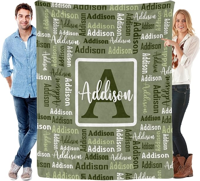 Dr.TOUGH Name Blanket Personalized Blanket for Adult Kids Flannel Customized Personalized Blankets and Throws