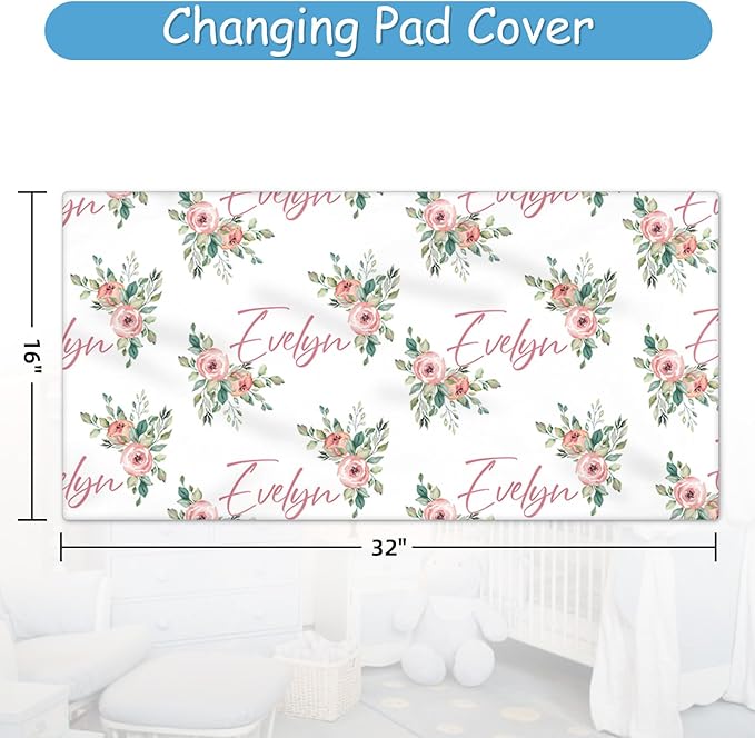 Custom Baby Crib Bedding Set, 5 Pcs Personalized Name Highland Cow Print Baby Crib Set, Double Layer Nursery Bedding Set for Baby Girls Boys, Ideal Gifts for Infant Toddler New Parents