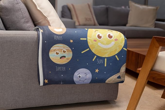 Custom-Star Galaxy Blanket for Kids | Personalized Warm Fleece | Space Room Decor | Plush Flannel Toddler Blanket - Sterelectro V1, Sherpa - 60x80