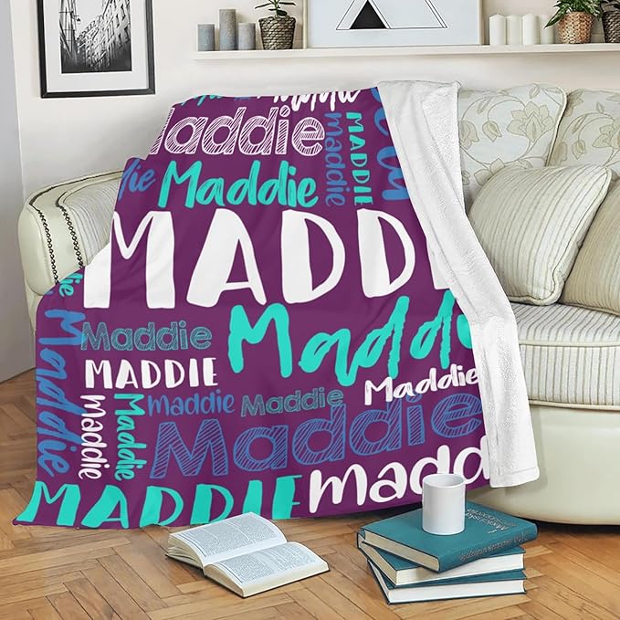 Dr.TOUGH Personalized Blankets with Name Customized Baby Blankets for Girls Boys Adults Monogrammed Blankets and Throws Christmas Birthday Mothers Fathers Valentines Day Gift (Rasberry,50''×60'')