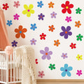 TaoBary 12 Sheets Daisy Wall Decal Flower Wall Sticker Cute Daisy Sticker Pink White Flower Decal Peel and Stick Floral Wallpaper for Nursery Bedroom Home Decor(Vivid Color,Exquisite Style)