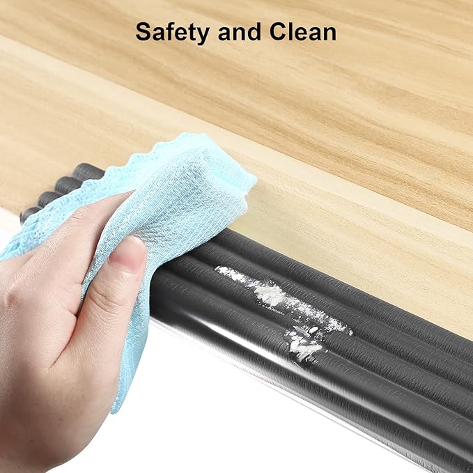 Upgrade Baby Proofing Edge Guards 6.6 ft Protector with 3M Adhesive Double Sided Tape,Extra-Wide Soft NBR Rubber Foam Padding,Furniture Safety Corner Edge Bumper Guard-Black