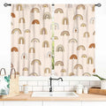 Rainbow Curtains, Boho Pastel Cute Cartoon Aesthetic Art Printed Beige Blackout Decorative Drapery for Kids Girls Baby Bedroom Living Room Classroom Nusery Bathroom Windows 2 Panels, 55x39 Inch