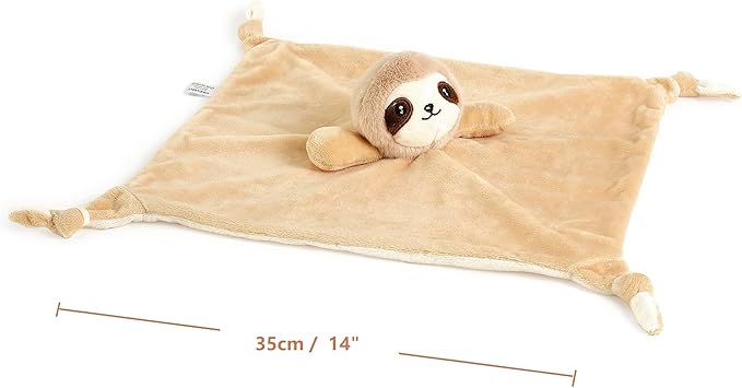 CREVENT Cozy Plush Baby Security Blanket, Loveys for Baby Girls and Boys, Birthday (Giraffe + Sloth)