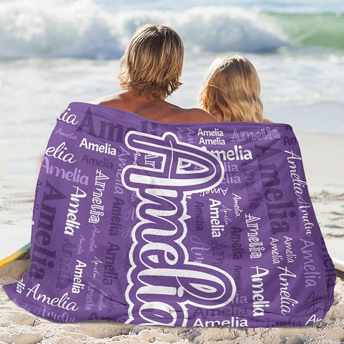 Dr.TOUGH Personalized Blanket for Adult Kids with Name Customized Blankets Personalized Throw Blanket for Christmas Birthday Gifts