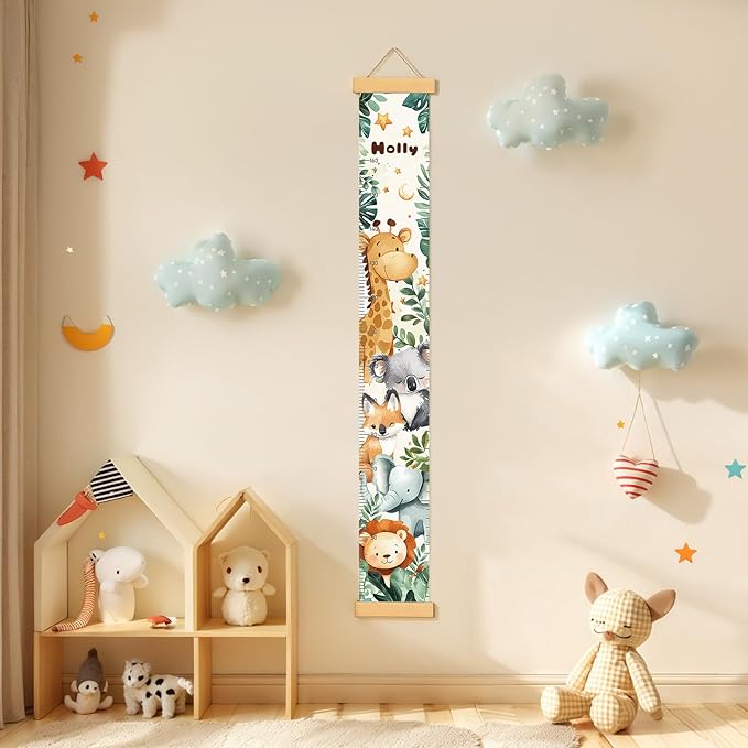 Height Chart for Kids, Height Measurement for Kids Wall Decor, Playroom Wall Decor, Nursery Wall Decor, Kids Bathroom Decor (Cute Animals)