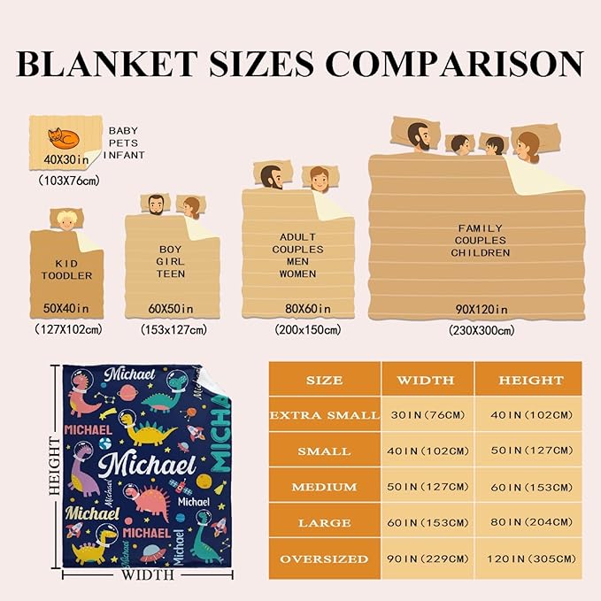 Dinosaur Lover Personalized Blanket with Custom Baby Dinosaur Custom Name Flannel Blanket Soft Throw Meaningful Gift for Toddlers Girls Boys Kids Pets 40 * 30" XS for Toddler