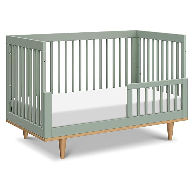DaVinci Marley 3-in-1 Baby Crib Convertible to Toddler Bed & Daybed - Easy to Assemble Wooden Crib - GREENGUARD Gold Certified - 4 Adjustable Heights - Conversion Kit Sold Separately, Light Sage