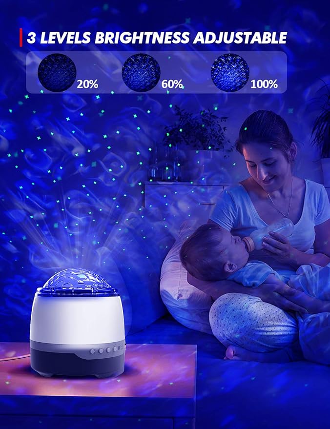 Galaxy Projector,Star Projector for Bedroom,Remote Control & White Noise Bluetooth Speaker,8 Soother Sounds,Timer,Star Night Light for Kids Room, Adults Home Theater, Party, Living Room Decor