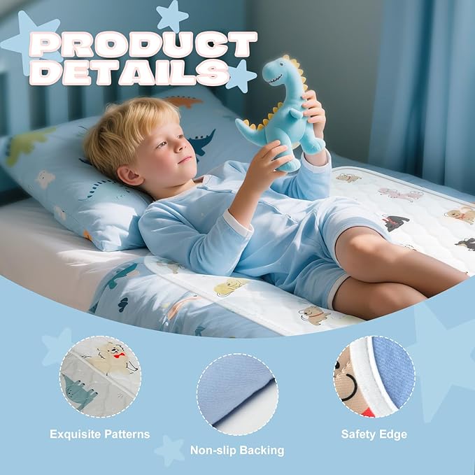 Bed Wetting Pads for Kids & Toddlers, 36"x36" 5 Layer Waterproof Washable Pee Pads, Potty Training Mattress Protector, Absorbent Chuck Pads Non Slip for Bedwetting Kids, Hospitals, Pet (White,2Packs)