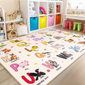 Kids Rugs for Playroom, 8x10 Ft Educational Rug for Learn The ABC Alphabet, Soft Machine Washable Non-Slip Cute Cartoon Animals Carpet for Classroom Toddler Nursery Kids Room Decor, Beige
