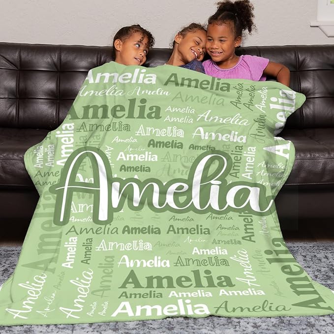 Dr.TOUGH Personalized Blanket for Adult Kids with Name Customized Blankets Personalized Throw Blanket for Christmas Birthday Gifts