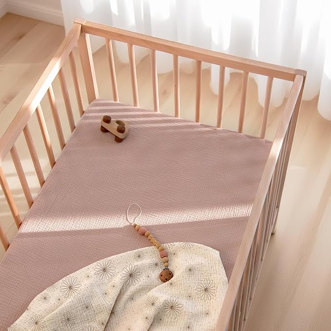 Lulu Moon Muslin Crib Sheets - Fitted Crib Mattress Sheets for Boys and Girl - 28"x 52", 2 Pack