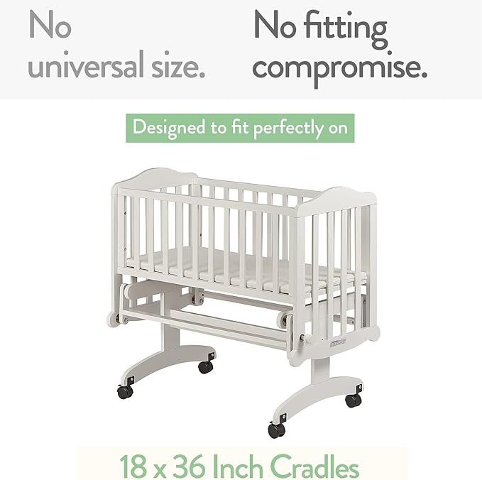 Cradle Sheets Fitted 18 x 36 Inch – Snuggly Soft 100% Jersey Cotton – Beige + Rusty Brown – 2 Pack
