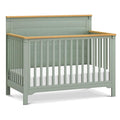 daVinci Shea 4-in-1 Baby Crib Convertible to Toddler Bed, Daybed, Full-Size Bed - FSC, GREENGUARD Gold Certified Wood Crib, Conversion Kits Sold Separately - 4 Adjustable Heights, Light Sage and Honey