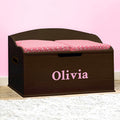 DIBSIES Personalized Creative Wonders Toy Box, Signature Series for Girls, 30 x 19.25 x 18 inches, Soft-Close Lid (Espresso)