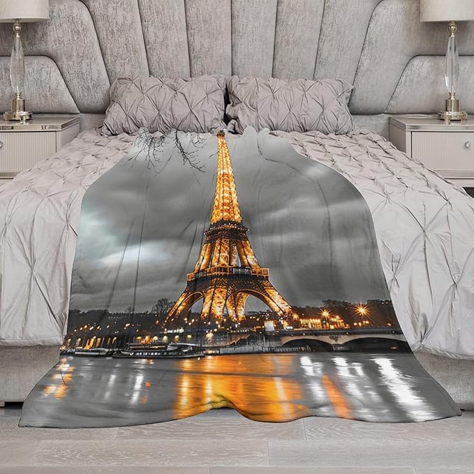 Eiffel Tower Blanket Paris Eiffel Tower Gifts for Girls Boys Woman Kids Lover Throw Blankets Soft Blanket Warm Fleece Flannel Plush Blankets for Bed Sofa Couch 50"x60"