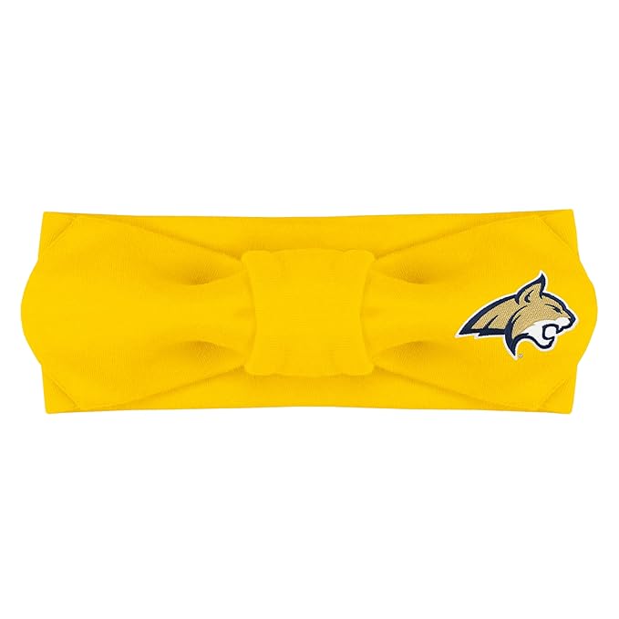 Creative Knitwear Montana State Bobcats Infant Girls Gold Solid Hair Knot Headband Embroidered Logo - Size Newborn - 4T