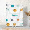 Cute Animal Rabbit Fox Personalized Receiving Sherpa Fleece Baby Blankets for Girls Boys Kids, Swaddle Blankets Gift for Newborn Crib Infants 30x40 Inches