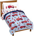 Jay Franco Trend Collector Go Fire Truck Go 4 Piece Toddler Bed Set - Includes Comforter & Sheet Set - Super Soft Fade Resistant Microfiber Bedding