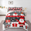 Feelyou Christmas Bedding Set Soft for Boys Girls, Merry Christmas Comforter Set Queen Size New Year Gift Duvet Quilt Microfiber Snowflake Bedroom Decor 3 Pcs with 2 Pillow Cases