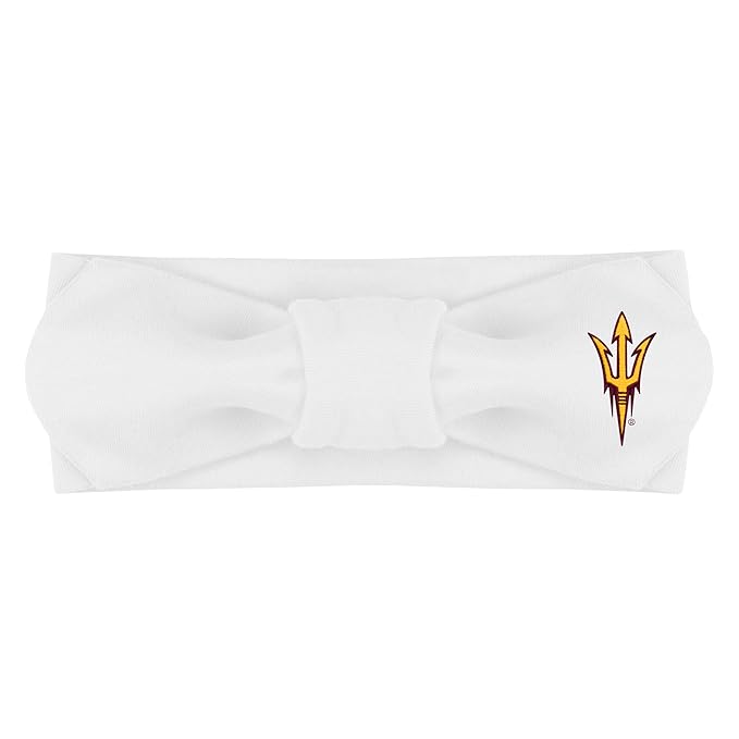 Creative Knitwear Arizona State Sun Devils Infant Girls White Solid Hair Knot Headband Embroidered Logo - Size Newborn - 4T