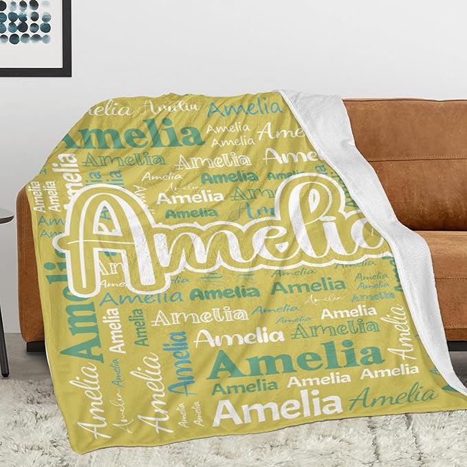 Dr.TOUGH Personalized Blanket for Adult Kids with Name Customized Blankets Personalized Throw Blanket for Christmas Birthday Gifts