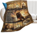 Tijuboni Christian Lion Throw Blanket Religious Gifts for Women Men Girls Boys Kids Adults Soft Flannel Fleece Blanket for Couch Sofa Bed Home Decor 40"x50"