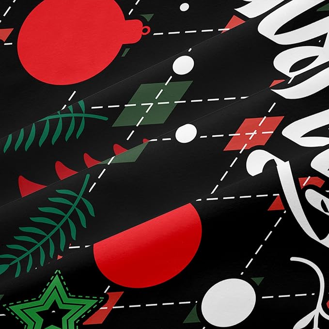 Christmas Duvet Cover Twin Size Black Christmas Tree Bedding Set 2 Pieces Kids Boys Girls Happy Holiday Xmas Comforter Cover with Zipper Closure and 1 Pillowcase (No Comforter)