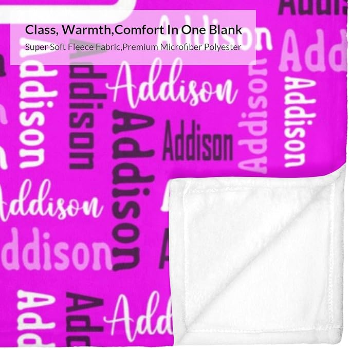 Dr.TOUGH Name Blanket Personalized Blanket for Adult Kids Flannel Customized Personalized Blankets and Throws