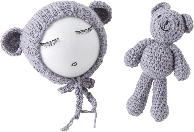 Jastore Infant Newborn Photography Prop Photo Crochet Boys Girls Knit Toy Rabbit Hats