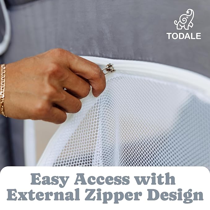 Todale Baby Playpen - 50 x 50 x 27 in Grey Pack of 1 - Effortless Setup & Travel Crib for Baby - Ventilated Panels & Play Pen for Babies 6-12 Months - Foldable Play Pen for Toddlers 1-3