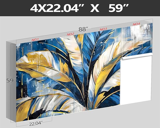 XMPMBM-Gold Abstraction Art Banana Leaf backsplash Large Decorative Wallpaper Graffiti Leaf Bedroom Bathroom Wall Mural- W 88" X H 59"（36 Square Foot）