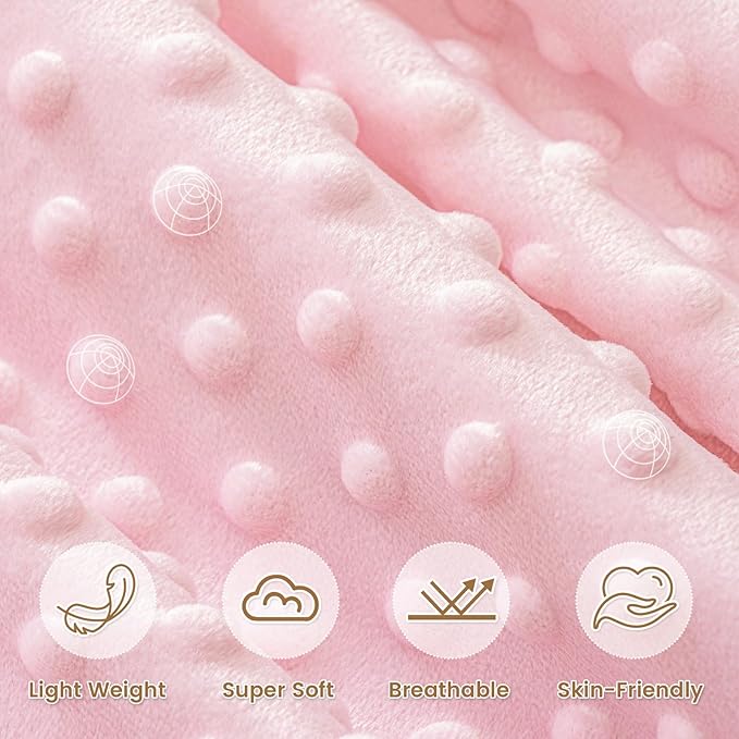 david's kids Micro Fleece Minky Baby Blanket for Girls with Double Layer and Soothing Raised Dots, Breathable and Soft Lightweight Receiving Blanket for Newborns, 40x50 Inches, Mermaid
