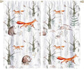 Rustic Forest Window Curtains, Watercolor Woodland Animals Owl Hedgehog Fox Butterfly Forest Squirrel and Bear Blackout Windows Door Curtain for Bedroom Living Room Home Decor 72x63in