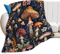 Tijuboni Mushroom Throw Blanket Mushroom Gifts for Girls Women Boys Men Kids Adults Soft Flannel Fleece Blanket for Couch Sofa Bed Home Decor 60"x80"