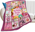 Pink Donut Fleece Blanket Dessert Throw Blankets for Girls Boys Super Soft Warm Flannel Cute Food Throws Gifts for Men Women Cozy Fuzzy Plush Stuffed Couch Bed Bedding Decor 80"x60"
