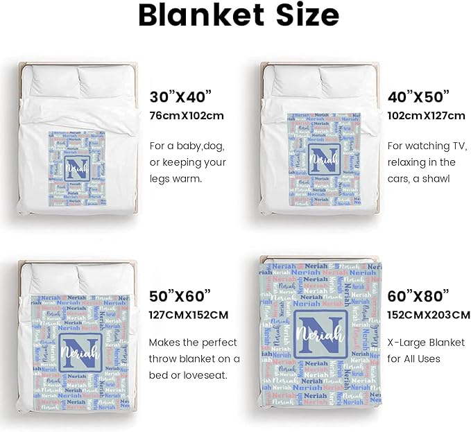 Dr.TOUGH Name Blanket Personalized Blanket for Adult Kids Flannel Customized Personalized Blankets and Throws