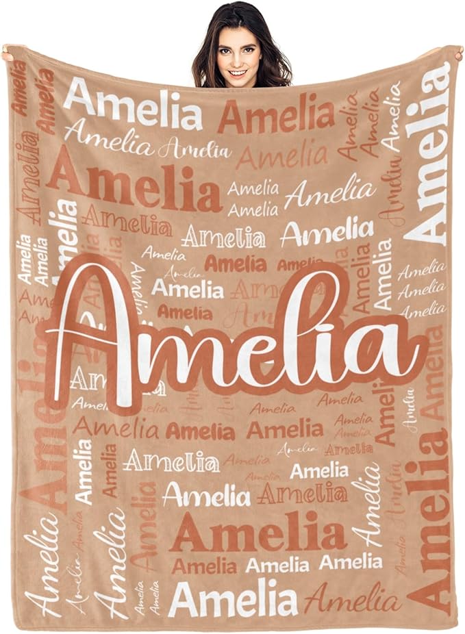 Dr.TOUGH Personalized Blanket for Adult Kids with Name Customized Blankets Personalized Throw Blanket for Christmas Birthday Gifts