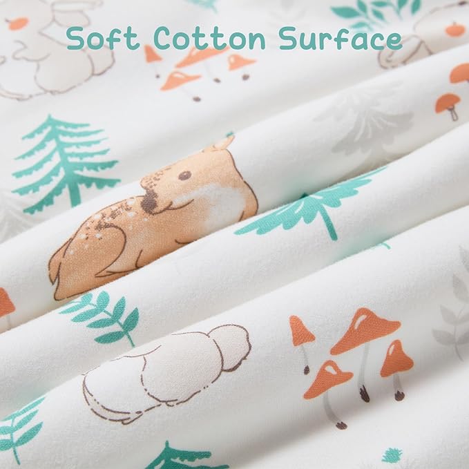 Baby Sleeping Bag 2.5 TOG Cotton Winter Sleep Sack for Newborn babies, Unisex Baby Wearable Blanket with Animal Patterns, Deer, M