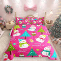 Erosebridal Christmas Kids Comforter Set Cartoon Snowman Quilts for Boys Girls Adults Xmas Tree Bedding Set Cartoon Snowflake Bedroom Decor Duvet Insert Twin Size